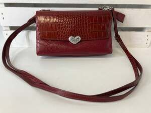BRIGHTON SMALL PEBBLED LEATHER EMBOSSED ANIMAL CROSSBODY BAG